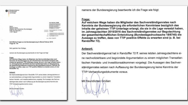 ttip so dreist antwortete die bundesregierung einem besorgten abgeordneten