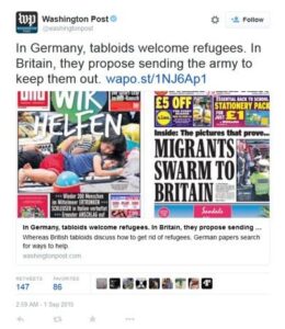 Asyl-Tsunami: Wer lockte mit Twitter Hunderttausende Flüchtlinge nach Deutschland? 6 Washington Post am 1. September 2015
