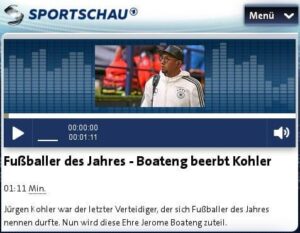 Qotenneger Boateng: Wie die ARD den Sport für Propaganda missbraucht 2 „Die Wahl zum Fußballer des Jahres ist auch die passende Antwort auf die Entgleisung von AfD-Funktionär Gauland kurz vor der EM.“ (mp3)