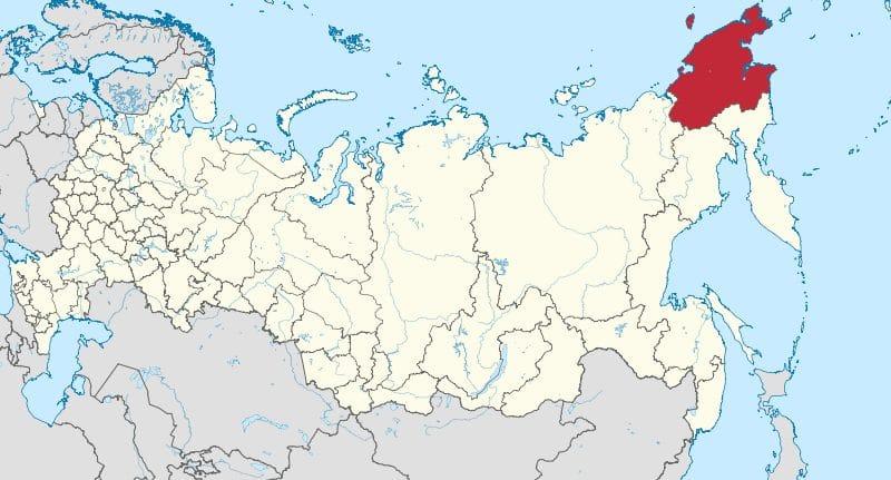 Chukotka, nordöstlichste Provinz Rußlands – direkt gegenüber von Alaska (Bild: Wikimedia Commons, TUBS)