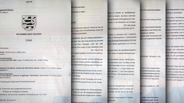 LG Erfurt: MDR wegen systematischer Lügen und Falschberichterstattung verurteilt