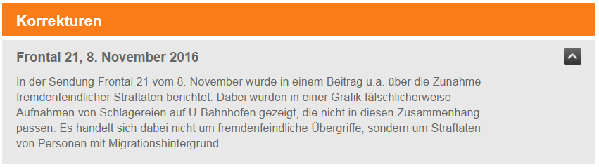 Lügenpresse: ZDF präsentiert Mordversuche von Migranten als Taten von Rechten 2 zdf-korrektur-frontal21