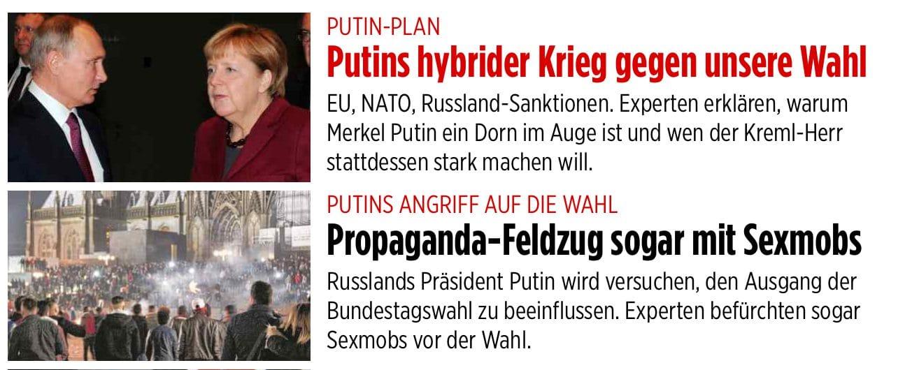 BILD-Zeitung dreht durch: Merkel unschuldig – Putin verantwortlich für Sexmobs in Deutschland