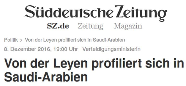 Westliche Werte – GEZ-Medien verschweigen Besuch von der Leyens bei arabischen Freunden