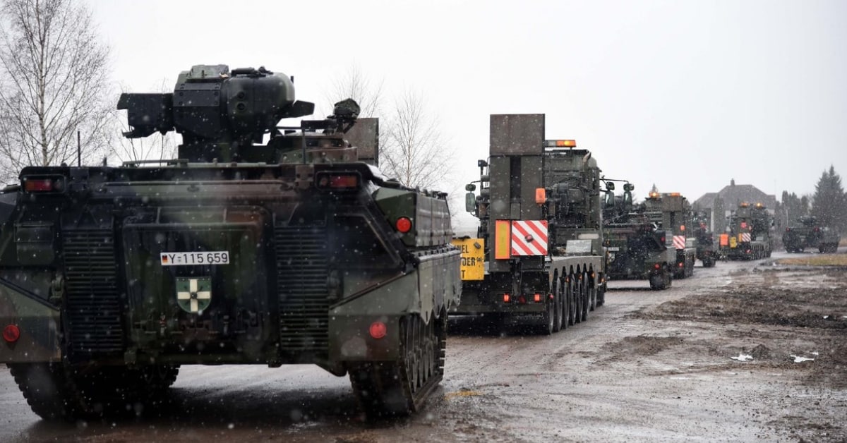 Bereit zum Krieg gegen Russland: Deutsche Panzer und Truppen in Litauen aufmarschiert