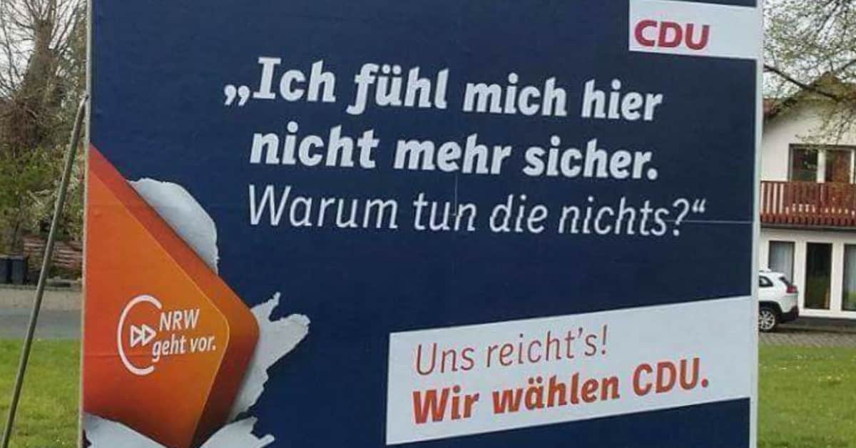 Skandalös: Merkel-Regime verhöhnt Opfer von Migrantengewalt mit dreistem Wahlplakat