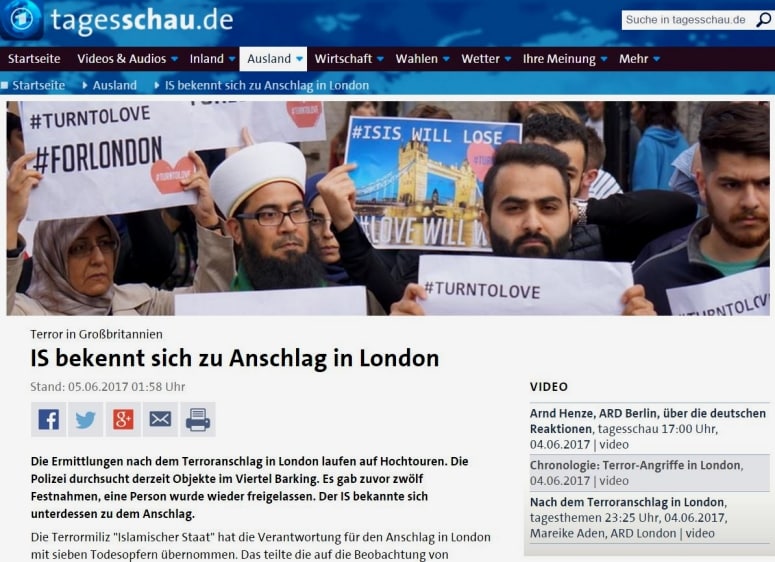 London: CNN inszeniert Moslemdemo gegen den Islamterror – ARD übernimmt gefälschten Bericht