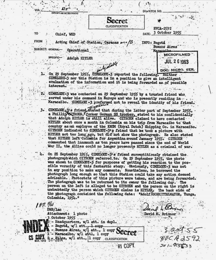 CIA-Dokument veröffentlicht: Adolf Hitler soll Zweiten Weltkrieg überlebt haben