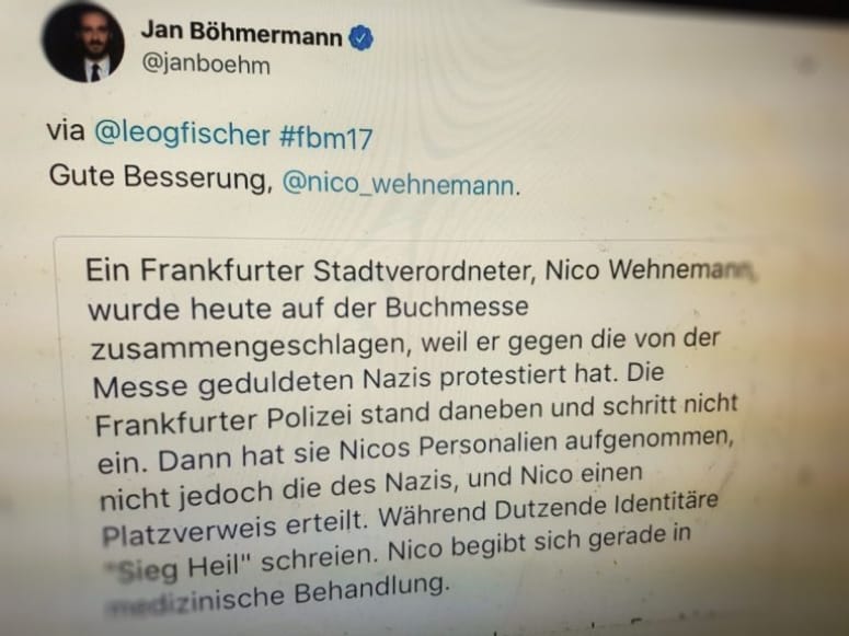 Lügenpresse in Aktion: Deutsche Medien erfinden "Nazi-Angriff" auf der Frankfurter Buchmesse