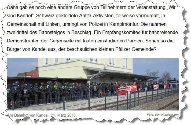 Bürgerkrieg in Kandel: Linksextremisten machen Jagd auf Polizisten und friedliche Demonstranten