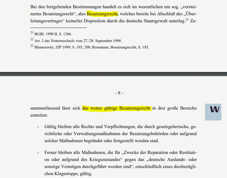 Gutachten des Bundestages bestätigt: Deutschland untersteht immer noch alliierten Besatzungsrecht 2 Screenshot aus dem Gutachten des Wissenschaftlichen Dienstes des Bundestages