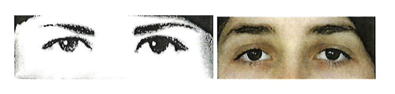 Verblüffende Ähnlichkeit: Phantombild (l.) und späteres Polizeifoto von Lina Engel (r.)