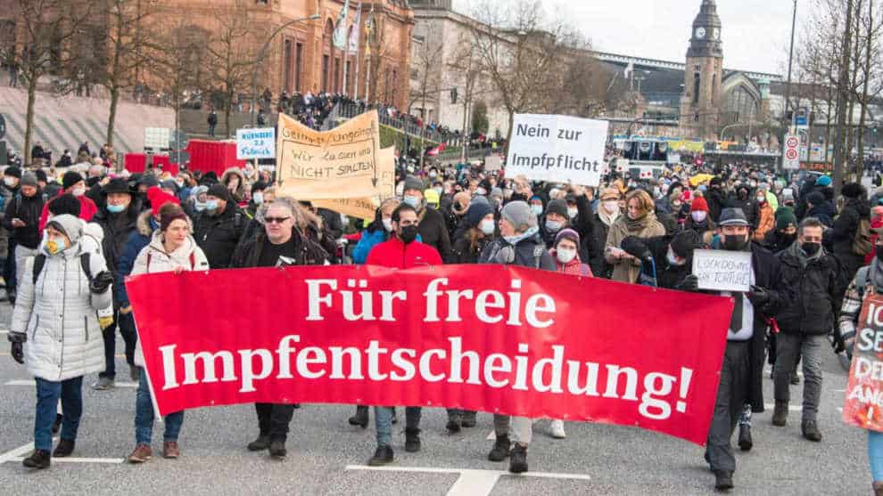 300.000 protestierten am Montag in Deutschland gegen Impfpflicht und Corona-Politik