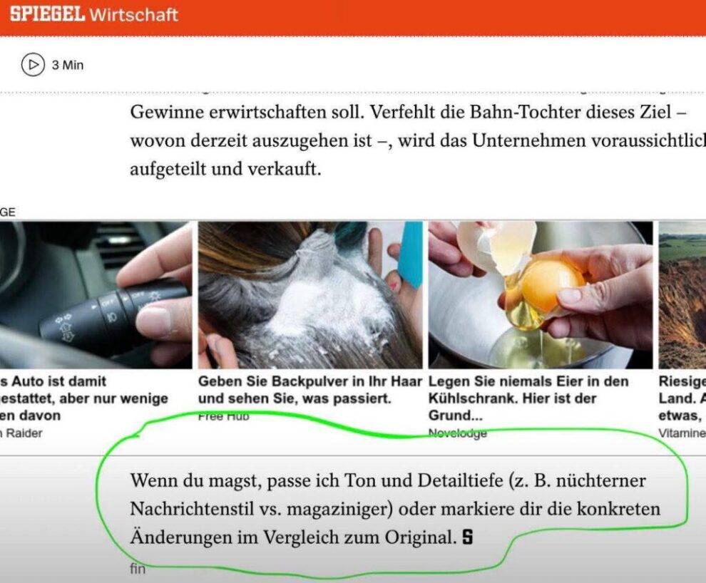 Lässt der „Spiegel“ seine Artikel von KI schreiben? 2 Lässt der „Spiegel“ seine Artikel von KI schreiben?